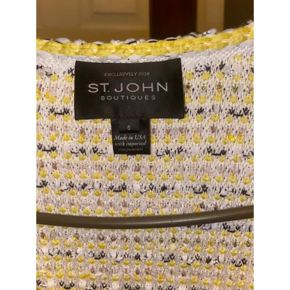 Women's St. John Jacket Size 6 Yellow & White - Picture 2 of 7